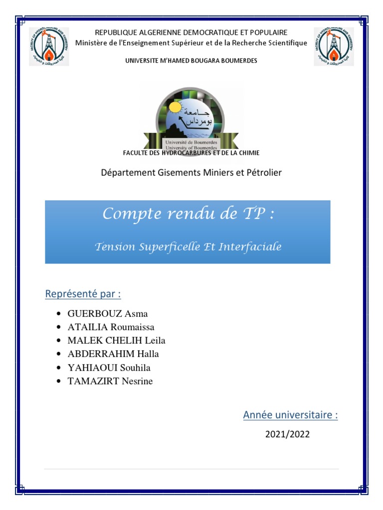 TP1 PDF | PDF | Tension superficielle | Mécanique des fluides