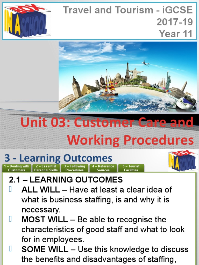Unit 03 - Customer Care and Working Procedure | PDF | Tourism | Inference