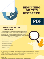 Begnning of Research