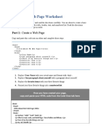 About Me Web Page Worksheet