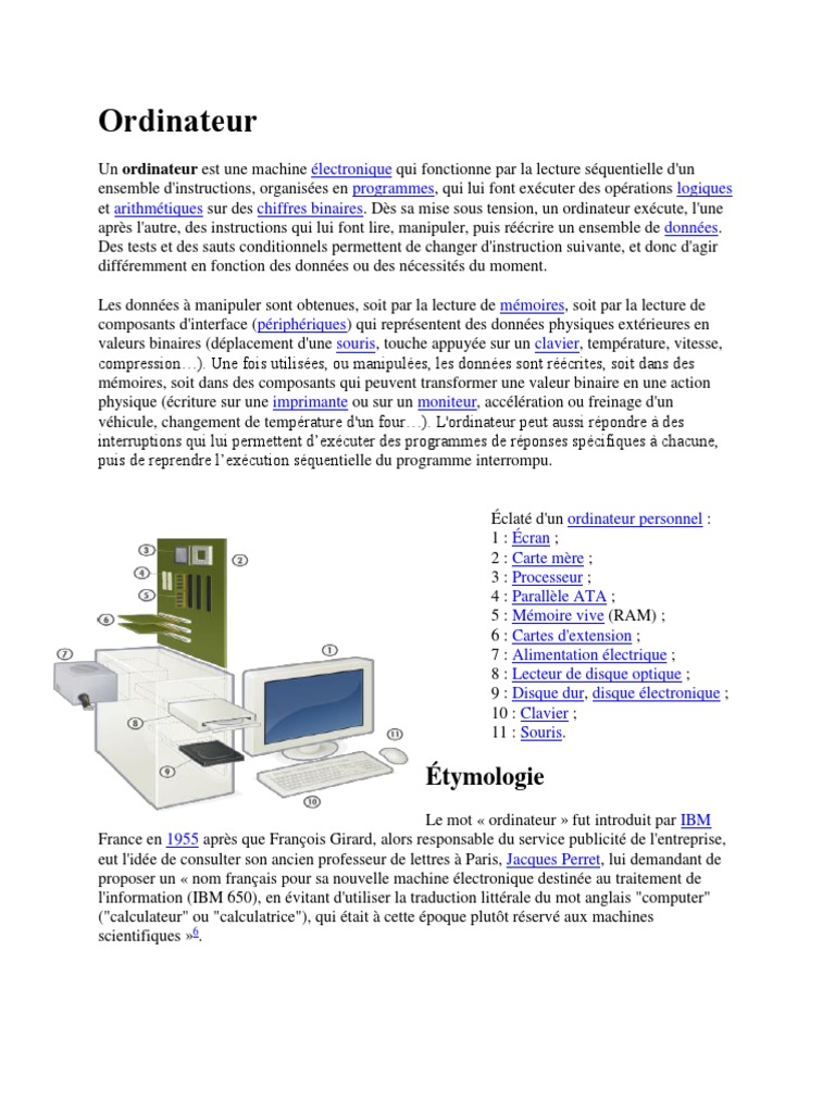 Ordinateur | PDF | Programme informatique | Programmation