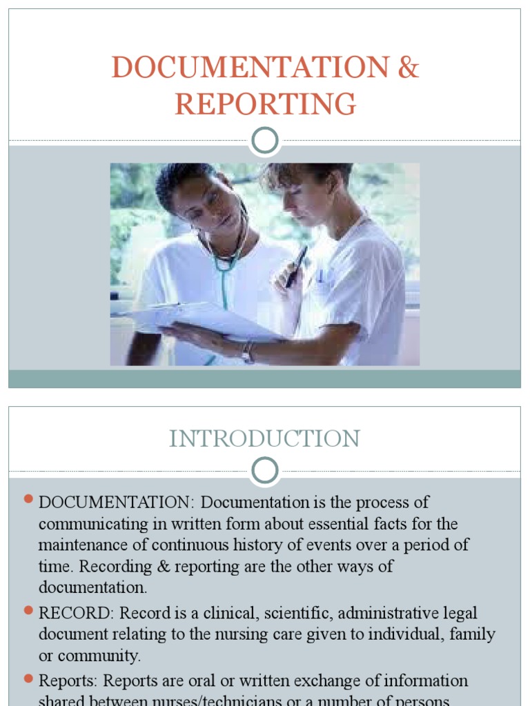 Unit 1 DocumentationandReporting PDF Medical Record Nursing