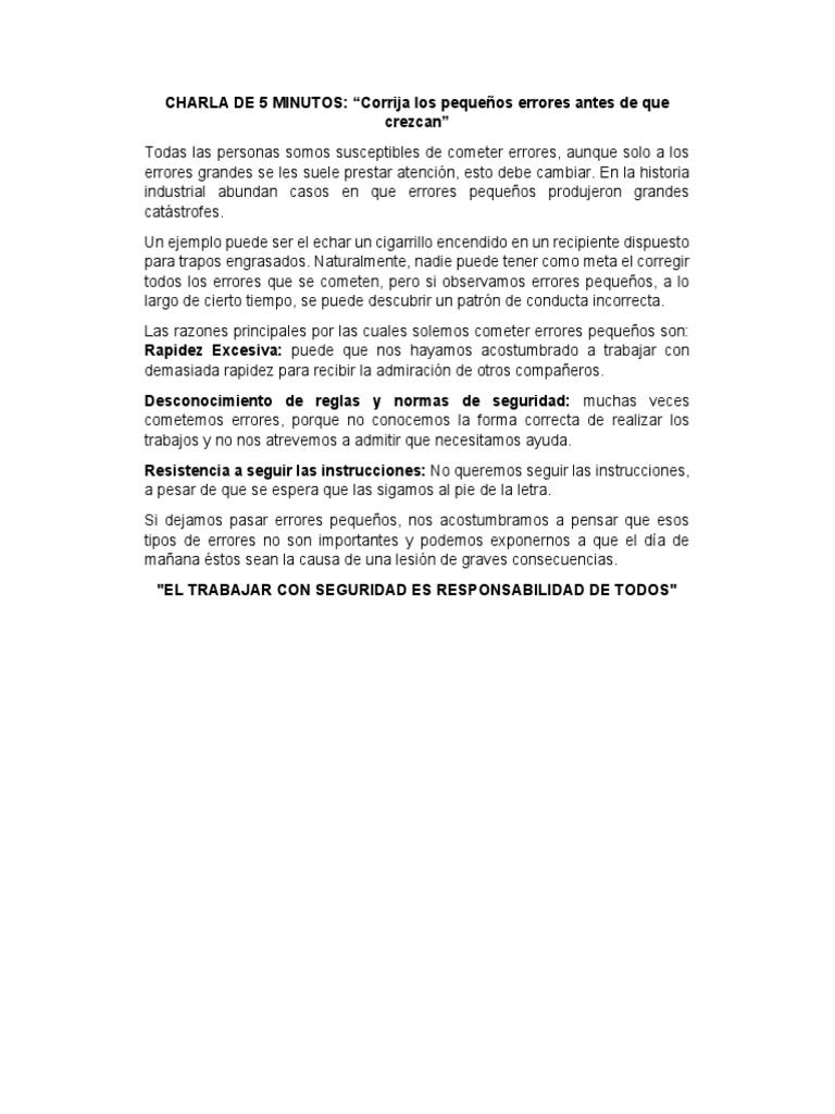 Corrija pequeños errores a tiempo | PDF