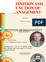 Definition and Function of Management Arlyn O. Mabao