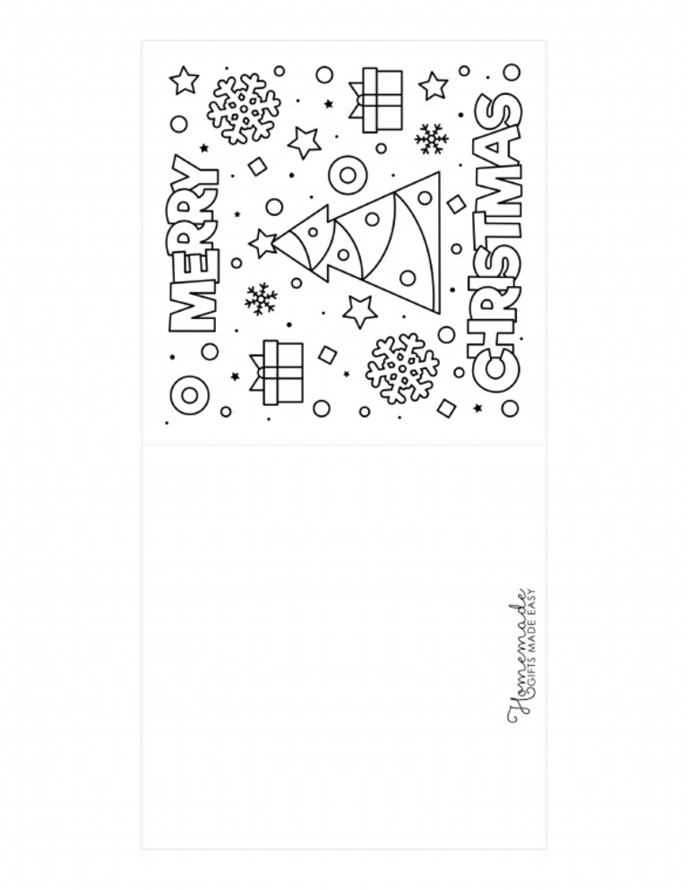 Merry Christmas Printable Christmas Cards To Color