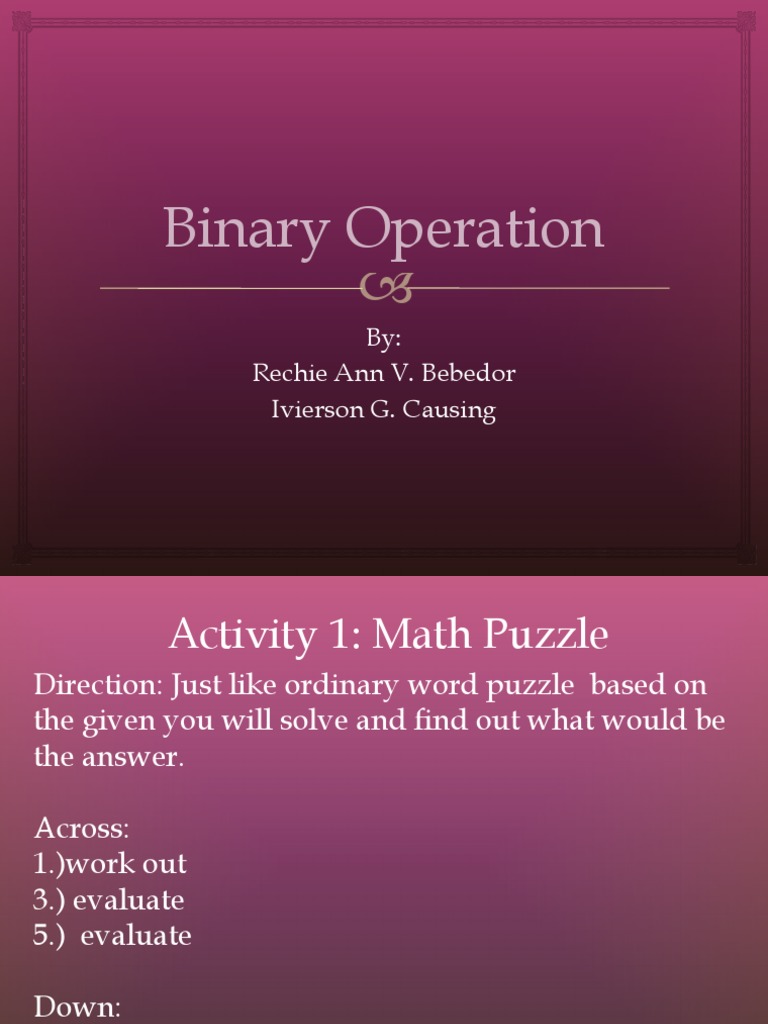 Binary operation pdf mathematical logic mathematical concepts