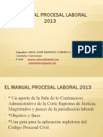 El Manual Procesal Laboral 2013: Expositor: Abog. José Ernesto Cubero G