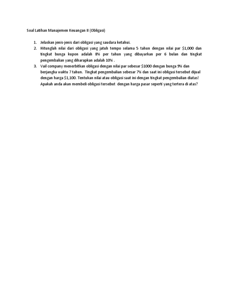 Jenis Dan Perhitungan Nilai Obligasi Pdf