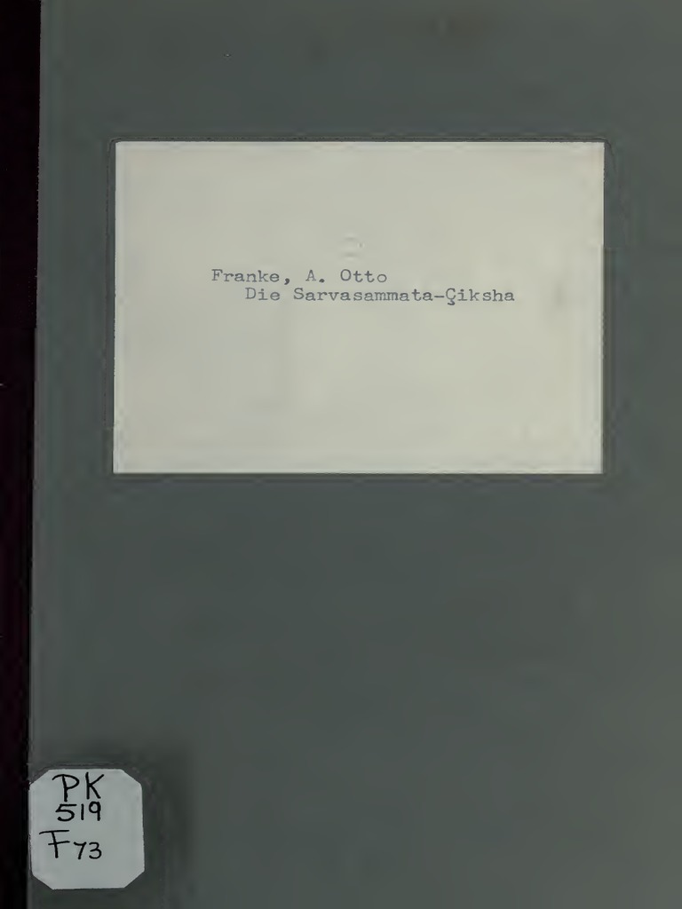 Sarvasammatasiksaa Ed Franke 1886 | PDF