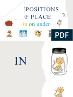 Prepositions of Place in On Under Flashcards Picture Description Exercises - 140156
