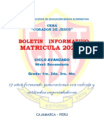 Boletin Informativo Matricula 2023 - I