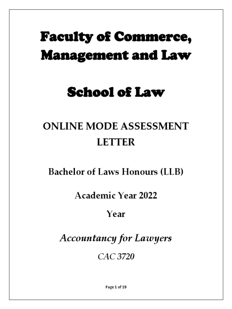 Assessment Tutorial Letter PDF Debits And Credits Banks