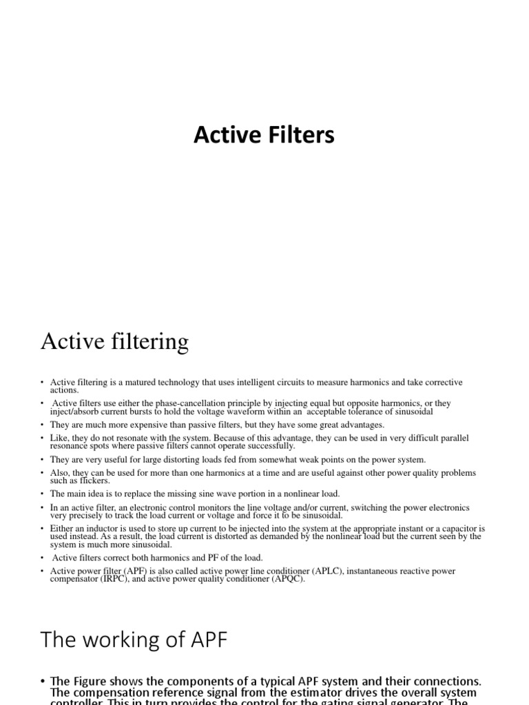 Active Filters PDF Electronic Filter Electrical Network