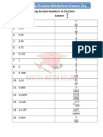 Lesson 2c Decimal To Fractions Worksheet Answer Key