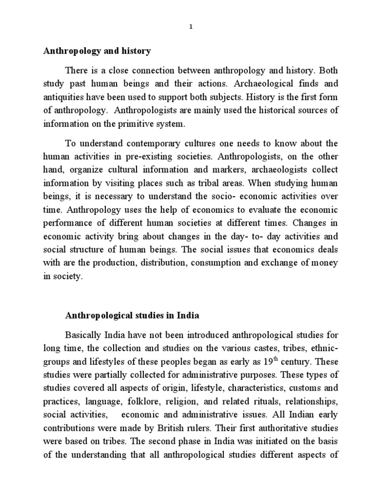 Anthropology and History PDF Anthropology Archaeology