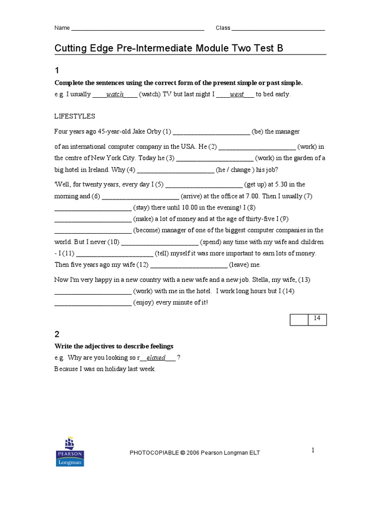 Test 2B | PDF | Language Arts & Discipline