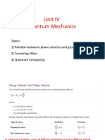 Unit IV Quantum Mechanics