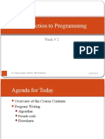 Introduction to Programming Week 2 Agenda