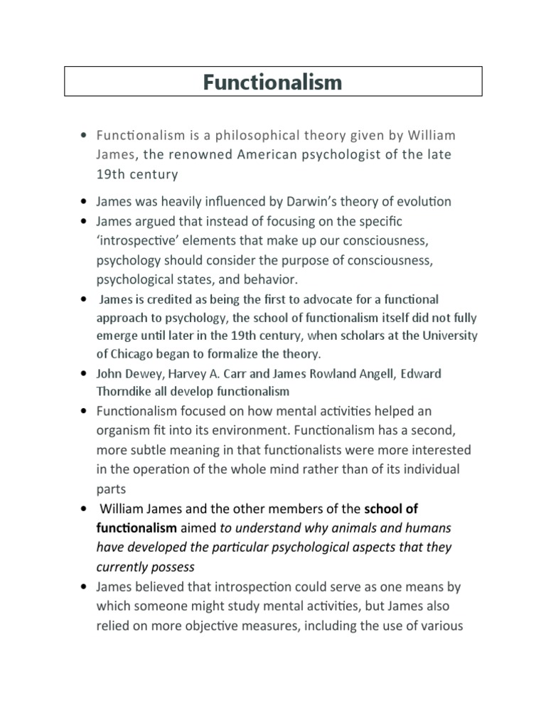 Overview of Functionalism in Psychology | PDF | Behaviorism | Id