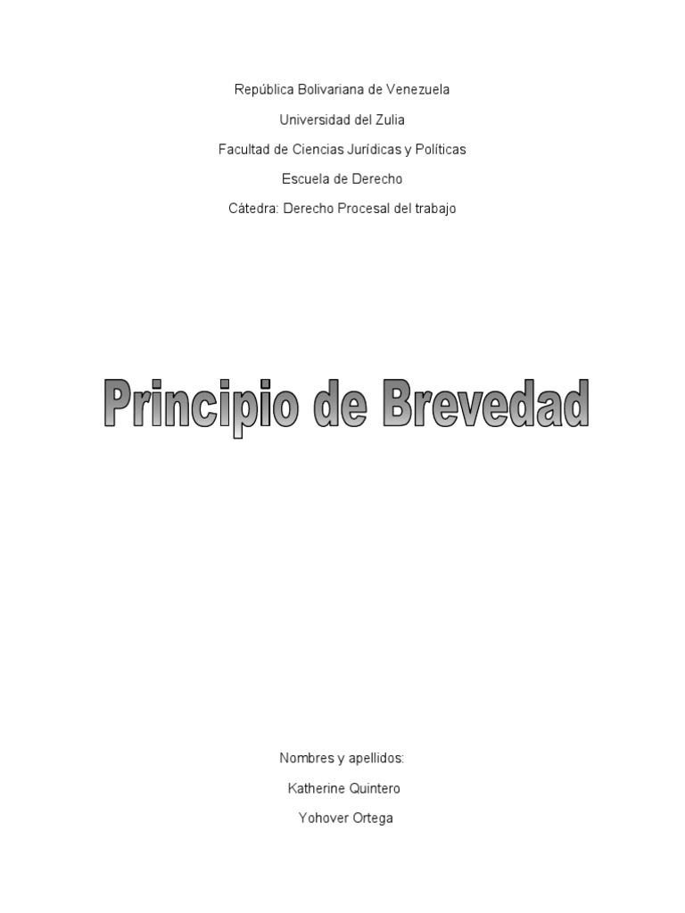 Análisis del Principio de Brevedad Procesal | PDF | Debido al proceso ...