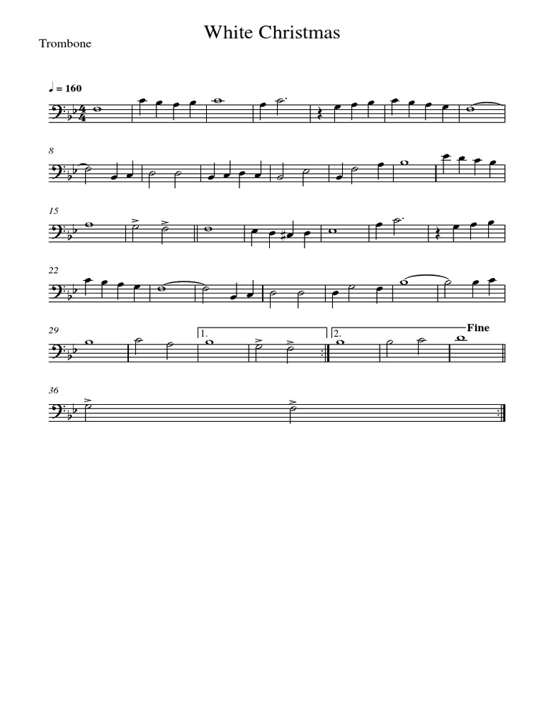 White Christmas Brass Trombone PDF PDF
