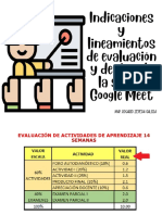 Indicaciónes y Lineamientos de Evaluación