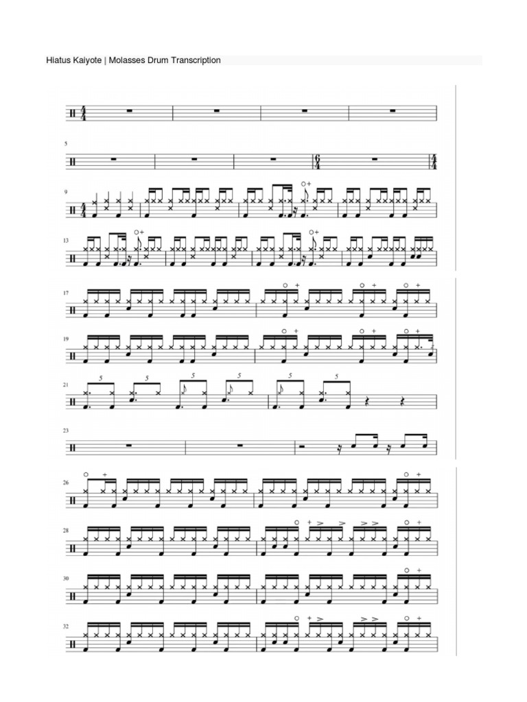 Hiatus Kaiyote Molasess Bateria PDF