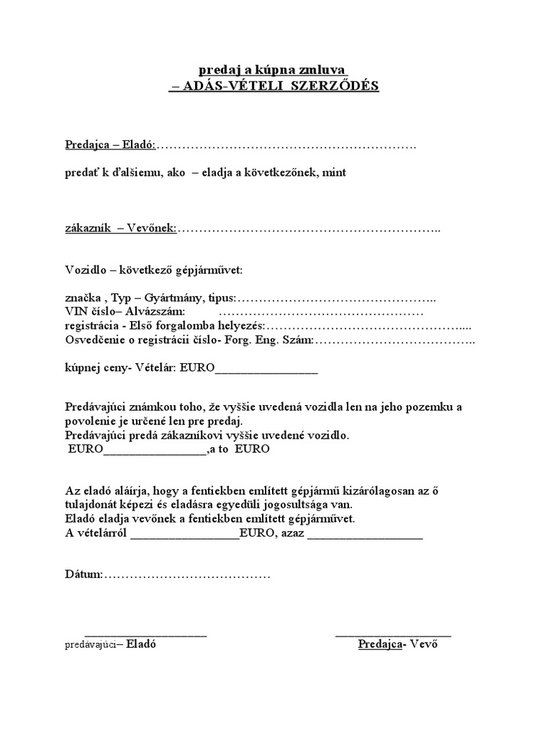 Ketnyelvu Adasveteli Szerzodes SZLOVAK 1 PDF