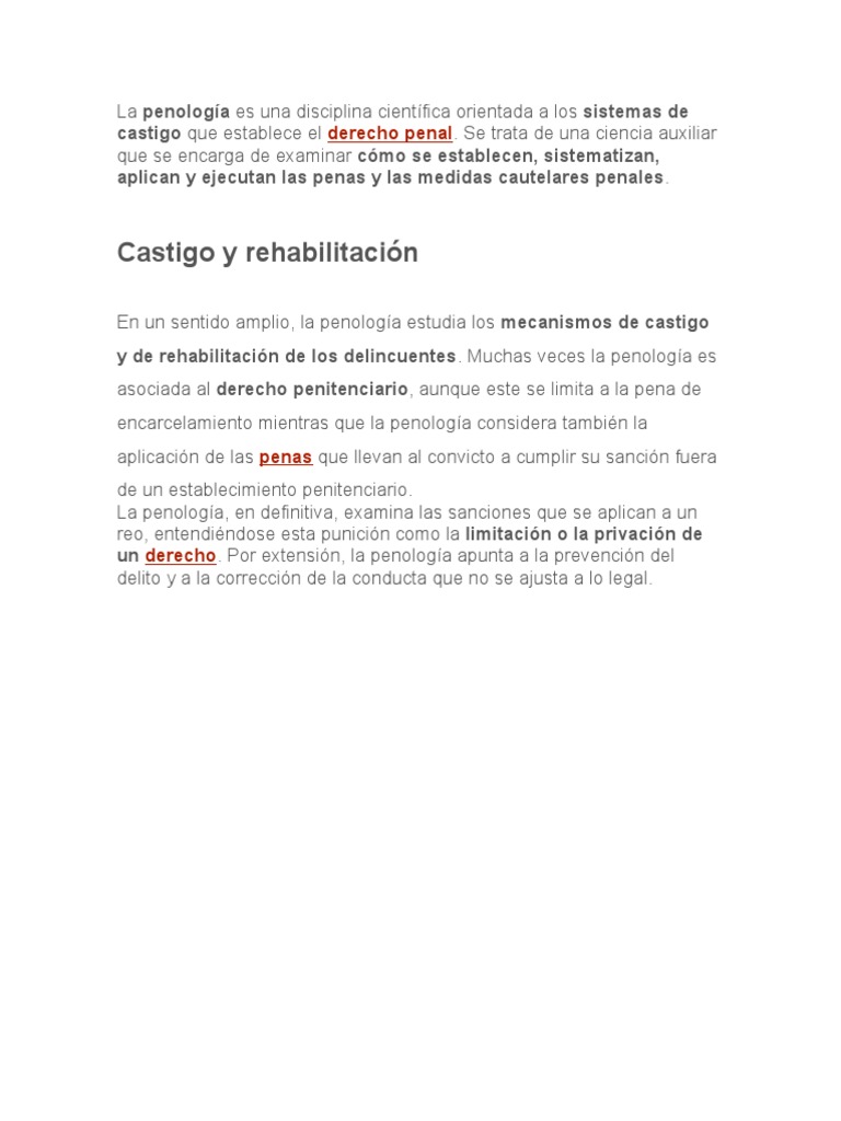 La penología Un estudio científico de los sistemas de castigo y