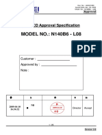 MODEL NO.: N140B6 - L08: TFT LCD Approval Specification