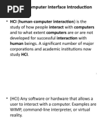 Human Computer Interface Introduction: Human Beings. A Significant Number of Major