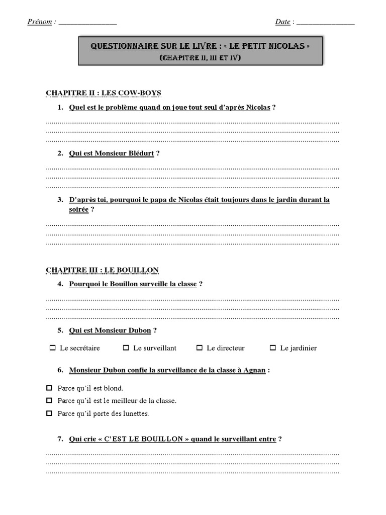 Cahier D essais Page De Garde Le Petit Nicolas Le Petit Nicolas | PDF | Échecs | Théorie (échecs)