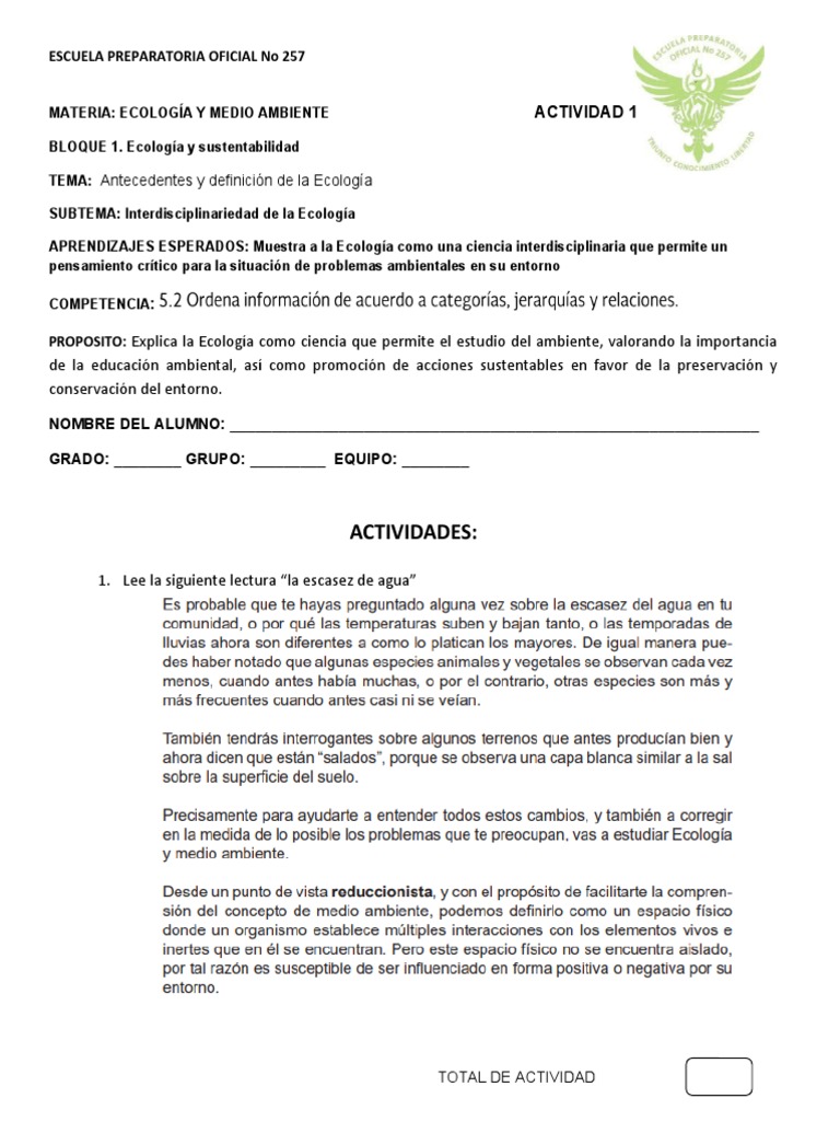 Actividades de Educación Ambiental 257 | PDF | Ecología | Entorno natural