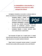 Cercetarea Criminal Is Tic A A Inscrisurilor A Scrisului A Falsului in Inscrisuri Si A Altor Categorii de Falsuri