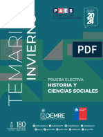 Historia y Ciencias Sociales: Temario Prueba Electiva Invierno 2023