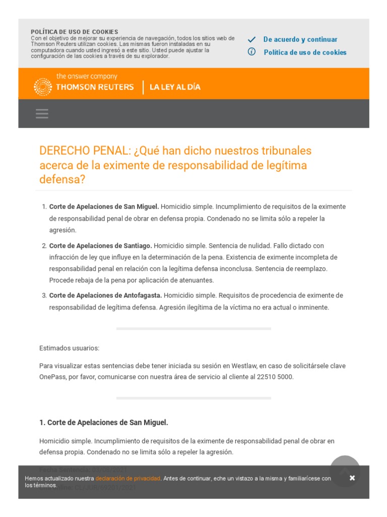 Eximentes de Responsabilidad Penal | PDF | Sentencia (ley) | Derecho penal