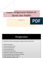 Aspek Pengurusan Dalam Al-Quran Dan Hadith (Kuliah 5)
