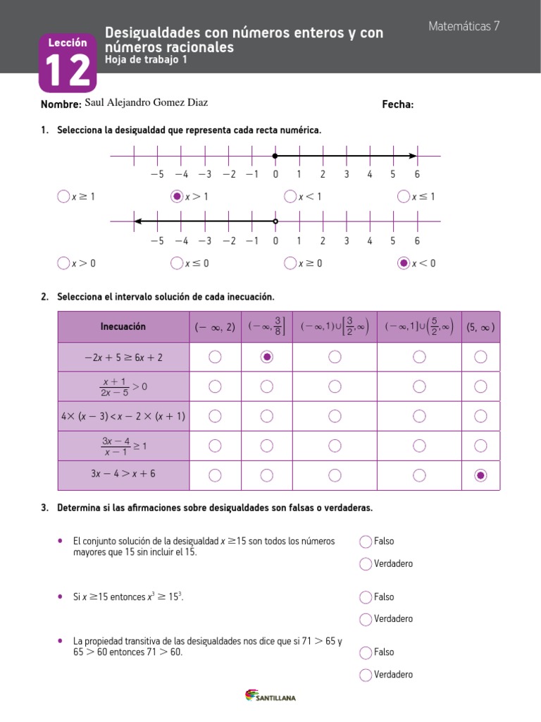 Hoja de Matematicas Leccion 12 Imprimir para El Miercoles PDF | PDF ...