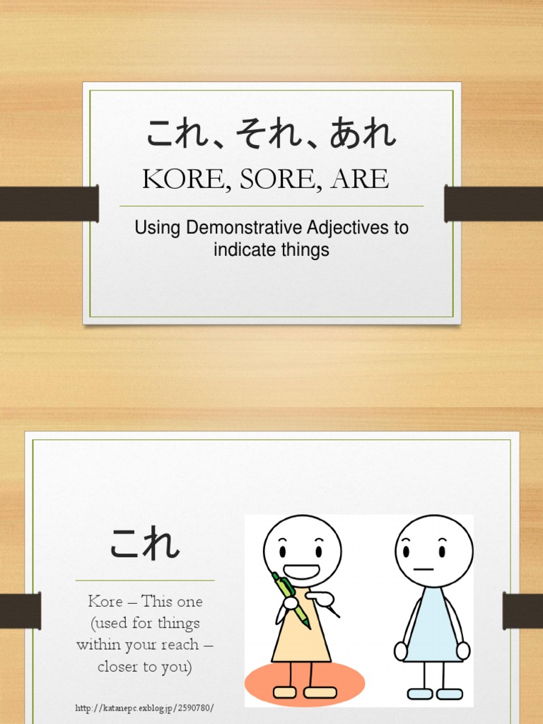 Kore Sore Are Difference : Japanese Demonstratives Pronoun /Kore Sore ...