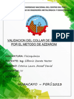 Validacion Del Collar de Bolas Por El Metodo de Azzaroni: Huancayo - Perú 2023