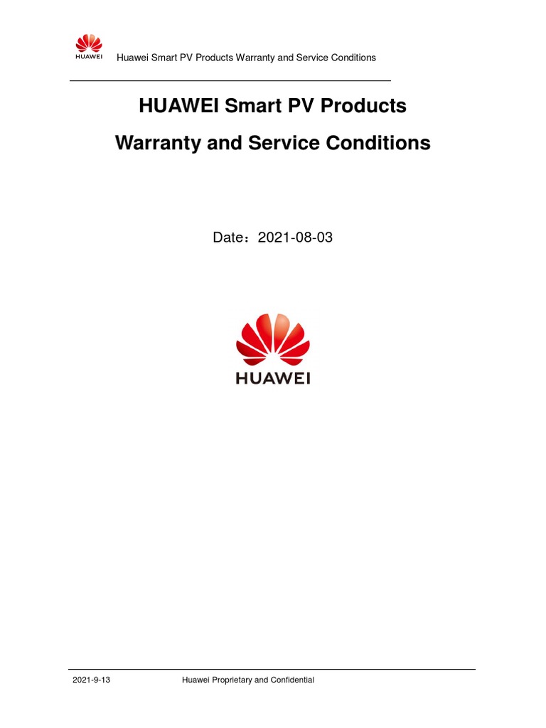 HUAWEI Warranty and Service Conditions For Smart PV Products2 PDF