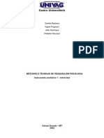 Métodos e Técnicas de Pesquisa - Entrevista Com Fundamentação Teórica PDF
