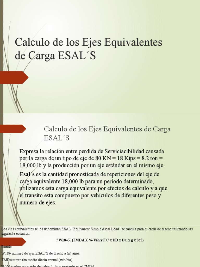 Cont. 3 Calculo de Los Ejes Equivalente de Carga Esals | PDF ...