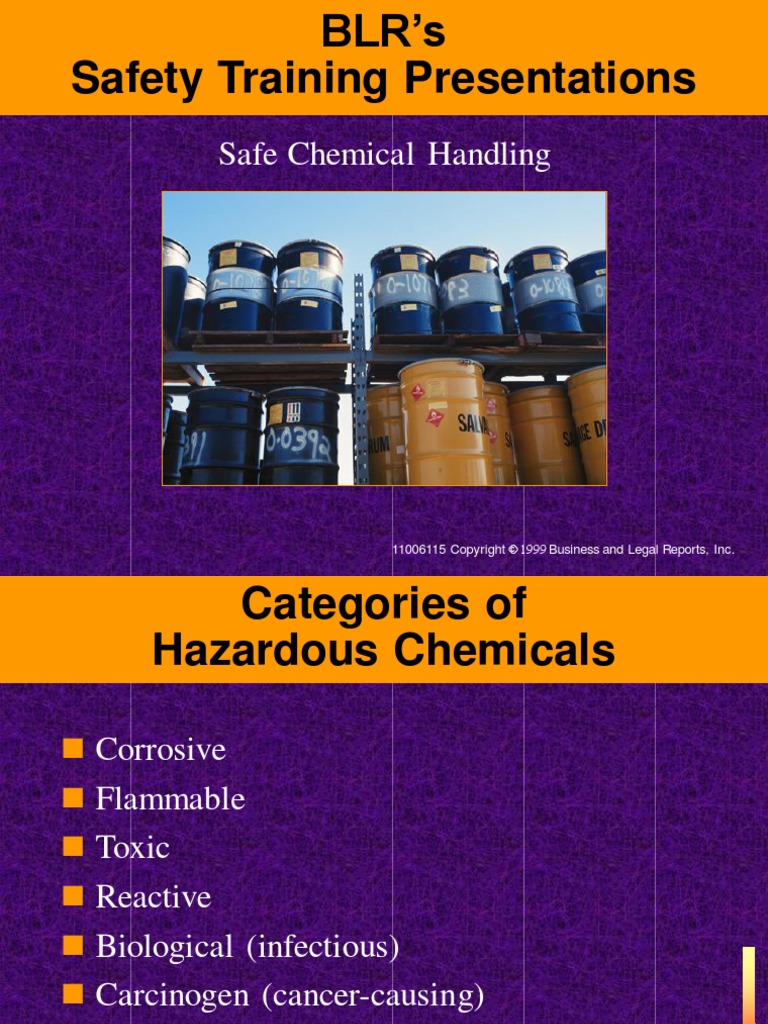 Chemical Handling Safety PDF Dangerous Goods Hazards