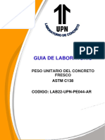Procedimiento Peso Unitario Del Concreto ASTM C138