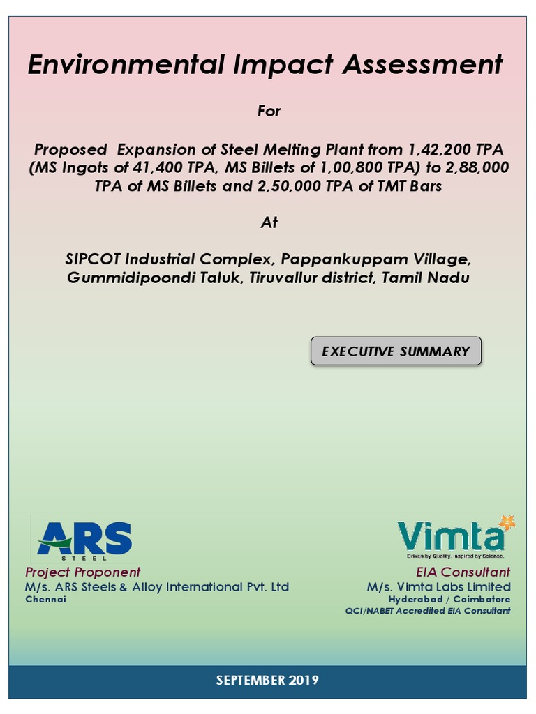 EIA for ARS Steel Plant Expansion | PDF | Sewage Treatment | Air Pollution