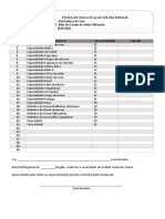 Solicitação materiais Portadores Luz