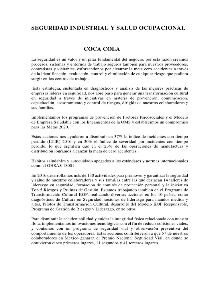 Seguridad Industrial Y Salud Ocupacional Pdf Pdf