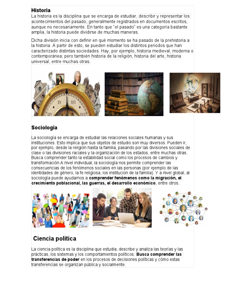 Una introducción a las principales disciplinas de las ciencias sociales ...
