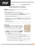 Student Exploration: Cell Division: Isabella Jacquin Rivas November 24, 2022